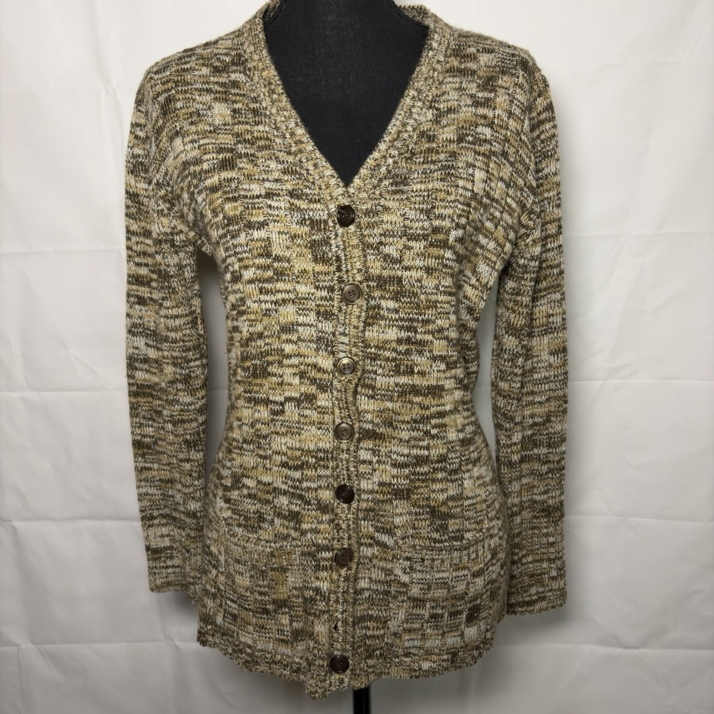Vintage 1980s Classic Casuals Marled Cardigan Sweater Eclectic Grandpa Core